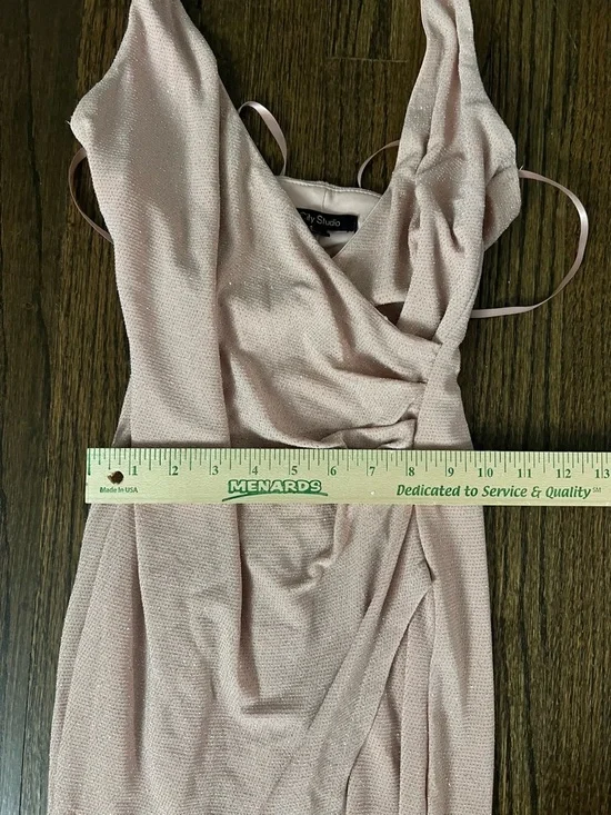 City Studio Light Pink One-Shoulder Halter Ruched Dress - Picture 3 of 4